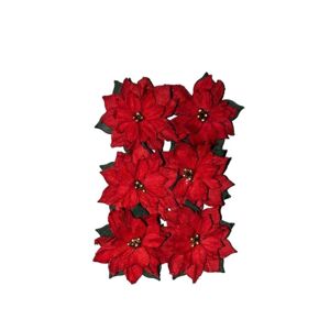 3D papírové květiny | Vánoční růže 6 ks (vánoční dekorace)