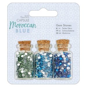 Kamínky ve skleněných lahvičkách - Moroccan Blue - 3 ks