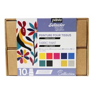Set barev Pebeo na světlý textil Setacolor Opaque / 10x45 ml
