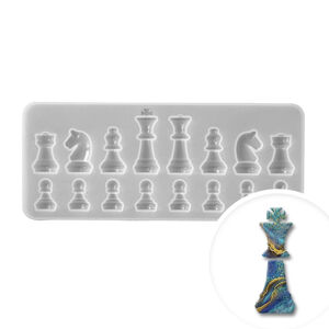 Silikonová forma na pryskyřici Pentart - šachové figurky 1 ks