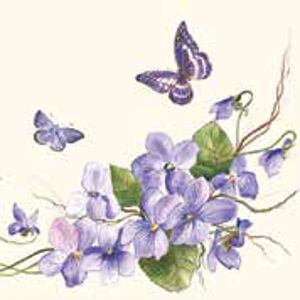 Ubrousky na dekupáž - Fialové květy - 1ks
