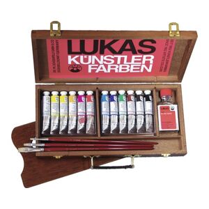 Sada olejových barev LUKAS STUDIO 12x20 ml / dřevěný kufřík s