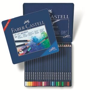 Akvarelové pastelky Art Grip set 24 barevné - plech (Faber Castel -)