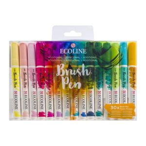 Akvarelové tužky Ecoline Brush Pen Additional | Sada 30 kusů