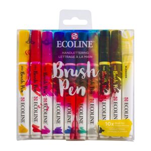 Akvarelové tužky Ecoline Brush Pen Hand Lettering | Sada 10 kusů