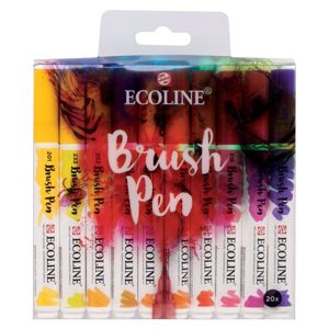 Akvarelové tužky Ecoline Brush Pen | Sada 20 kusů
