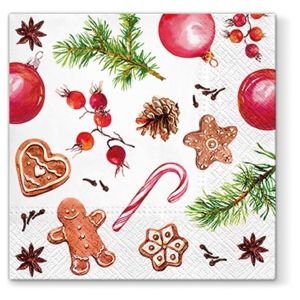 Aromatizované ubrousky na dekupáž Sweet Christmas - 1 ks (Ubrousky na)