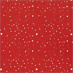 Balící papír | tmavě červený Stars and moons 50 cm x 5 m (balící papír)