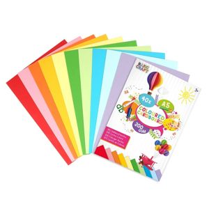 Barevné papírové kartony A5 - sada 40 ks (hrubé barevné papíry)