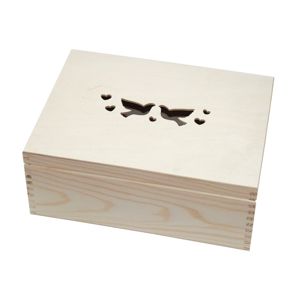 Dřevěná krabička s motivem holoubic (dřevěné polotovary na kreativní)