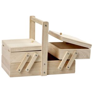 Dřevěná rozkládací kazeta na šití (Box na šicí potřeby)