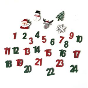 Dřevěné ozdoby Adventní kalendář | 29 ks (dřevěné vánoční dekorace)