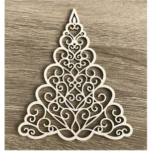 Dřevěný ozdobný výřez vánoční stromek (Dřevěný výřez)