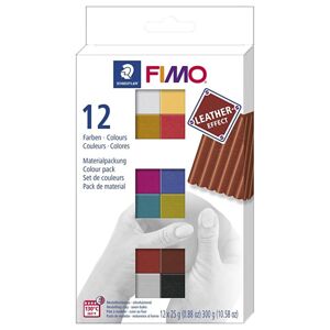 Hmota FIMO s koženým efektem - 12 barev (Modelovací hmota FIMO)