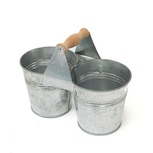 Kovový kbelík dvojitý 22x11 cm (zinková nádoba)