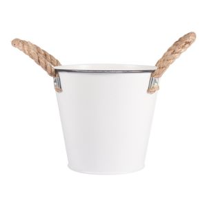 Kovový kbelík s jutovou ručkou