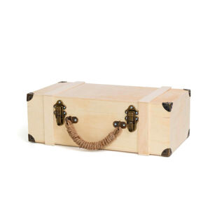 Kufřík s kováním 43 x 23 x 17 cm (kufr z březové překližky)