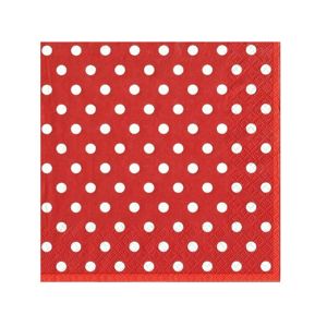 Ubrousky na dekupáž - Červená s puntíky - 1 ks