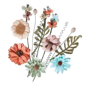 Papírové květiny Dusty Blush - sada 12 ks (dekorační papírové květiny)