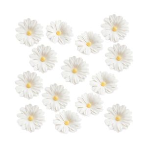 Papírové květy bílé - 14 ks (květy z papíru)