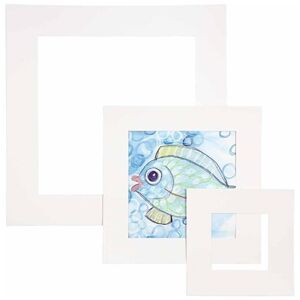 Pasparta čtverec - 75 ks / různé barvy (dekorační papírový rám)