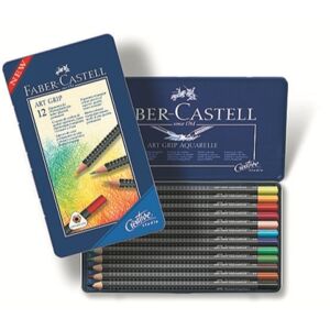 Pastelky Art Grip set 12 barevné - plech (Faber Castel - Akvarelové)