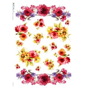 Rýžový papír Kalit 32x45 cm – akvarelové květiny