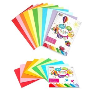 Sada barevných papírů 50 ks / různé velikosti (barevný papír pro děti)