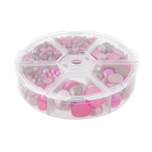 Set plastových perliček | růžové (dekorační perličky)
