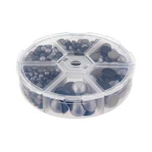 Set plastových perliček | šedočerné (dekorační perličky)