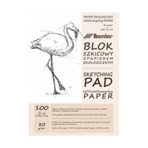 Skicovací blok 50 [100] listový krémový (blok papírů na skicování Leniar)