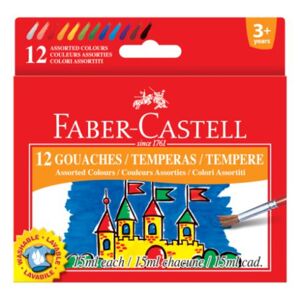 Temperové barvy v kelímku 12 barevné 15 ml / 30 (Faber Castel -)