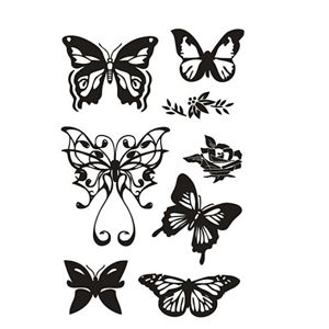 Transparentní razítka - motýli (silikonové razítka)