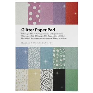 Třpytivý barevný papír A4 - sada 30 ks (dekorační papír)