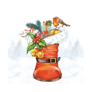 Ubrousky na dekupáž Christmas boot 1 ks (Vánoční ubrousky)