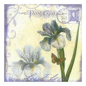 Ubrousky na dekupáž - Květiny Iris - 1 ks (ubrousky na dekupáž)