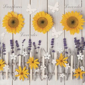 Ubrousky na dekupáž Lavender and Sunflower Composition - 1 ks (ubrousky)