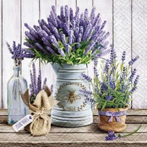 Ubrousky na dekupáž Lavender in Bucket - 1 ks (ubrousky na dekupáž)