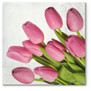 Ubrousky na dekupáž Lovely tulipány - 1 ks (Ubrousky na dekupáž)