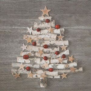 Ubrousky na dekupáž Přírodní vánoční stromek - 1 ks (Vánoční ubrousky)