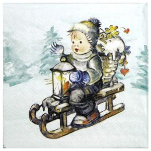 Ubrousky na dekupáž Ride into Christmas 1 ks (Vánoční ubrousky)