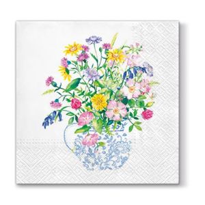 Ubrousky na dekupáž - Váza s květinami - 1 ks (ubrousky na dekupáž)