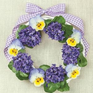 Ubrousky na dekupáž Violets Wreath - 1 ks (ubrousky na dekupáž)