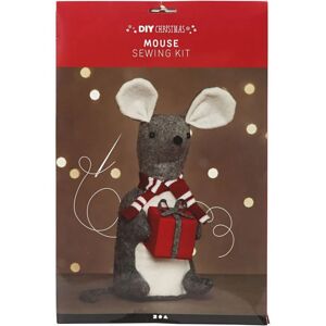 Vánoční myška kreativní sada (sada na šití)