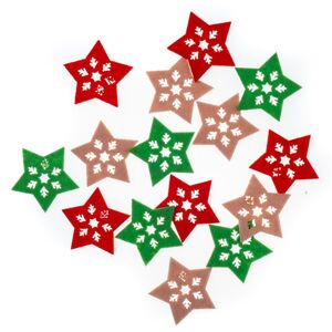 Vánoční nálepky z filcu | hvězda 15 ks (vánoční dekorace)