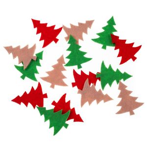 Vánoční nálepky z filcu | stromek 15 ks (vánoční dekorace)