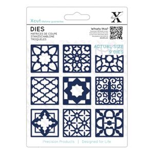 Vyřezávací šablony Xcute Dies Moroccan Tiles - sada 9 ks (kovové)
