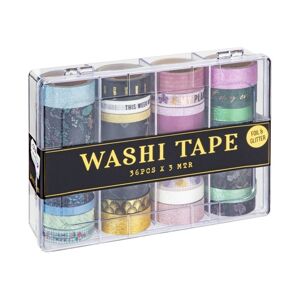Washi pásky - sada 36 x 3 m / ružové tóny (dekorativní lepicí pásky)