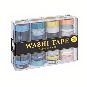 Washi pásky - sada 36 x 3 m / tmavé tóny (dekorativní lepicí pásky)